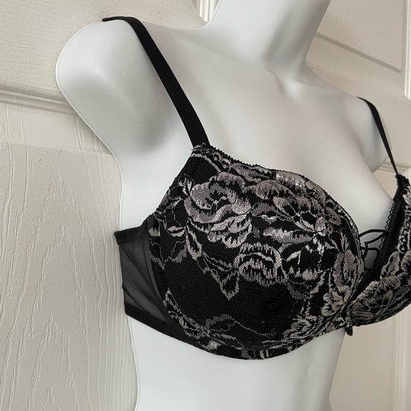 La SENZA BEYOND SEXY Padded Strappy Lacy Mesh Corset Push-Up Size 34DD - Picture 2 of 16